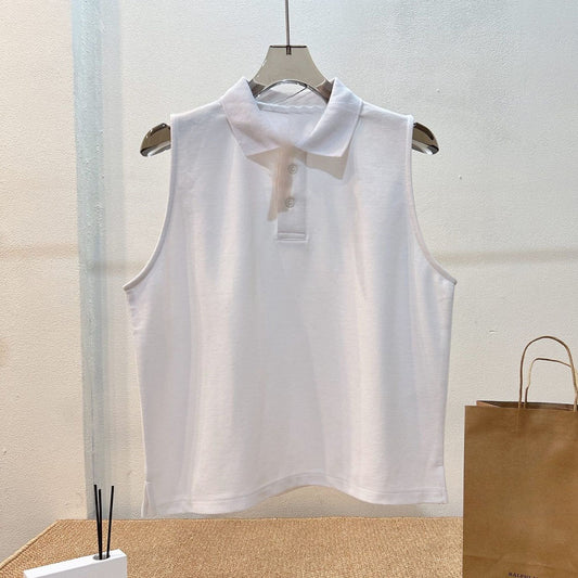 Women's new casual sleeveless lapel embroidered vest