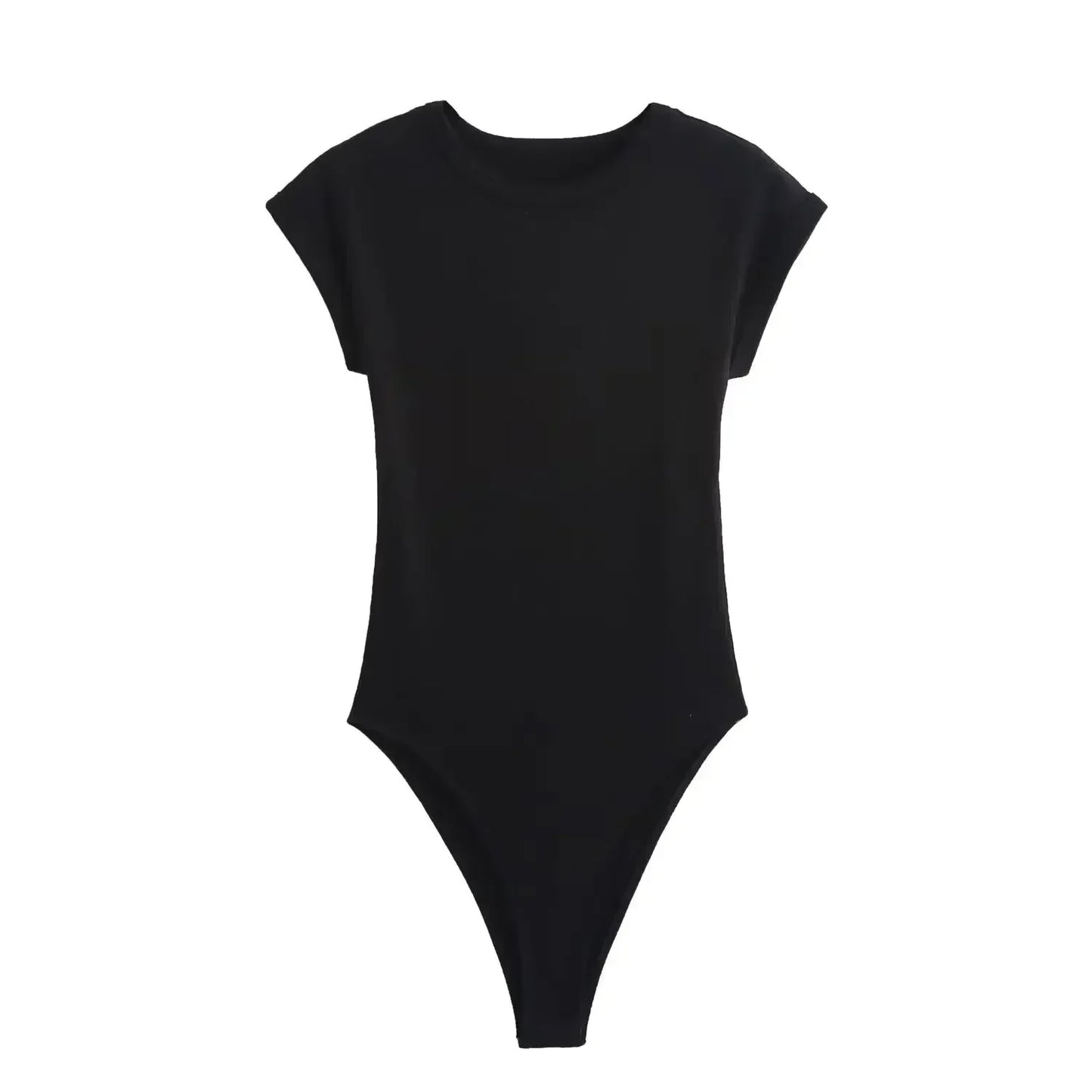 Women's New Chic Fashion Multi Color Slim O Neck Ribbed Knitted jumpsuit Retro Short sleeved Women's Short jumpsuit