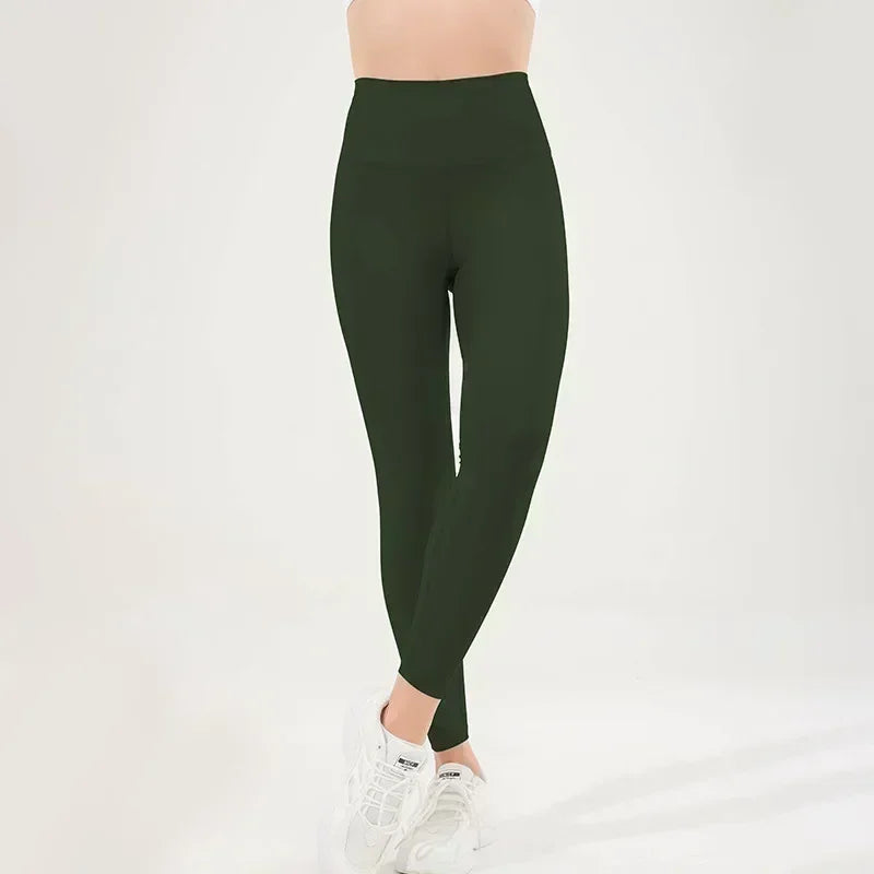 New style yoga pants for women, skin-friendly pearlescent nude high-waisted sports yoga pants