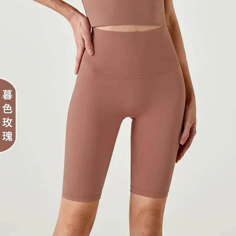Spring and Summer New T-line-free Solid Color Yoga Shorts Five-point Yoga Pants Tight Elastic Exercise Fitness
