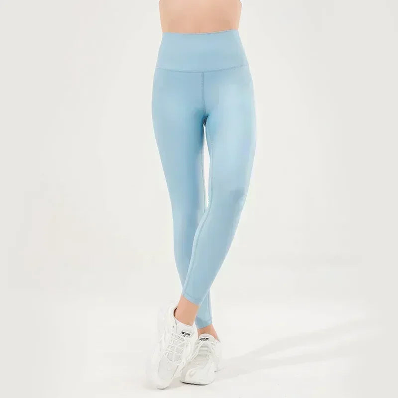New style yoga pants for women, skin-friendly pearlescent nude high-waisted sports yoga pants