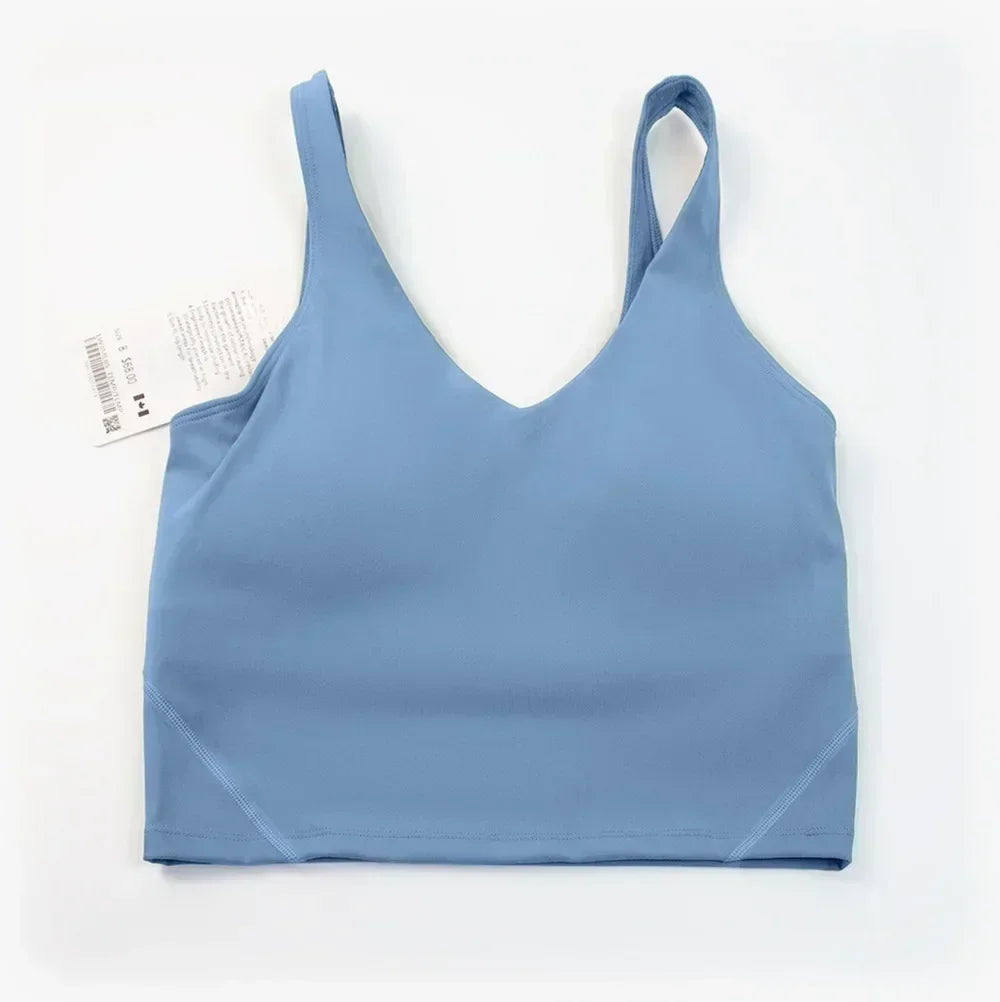 L Yoga Ladies' Sports Vest U-shaped Bra Beauty Back Bra Fitness Jogging With Lining With Chest Cup.