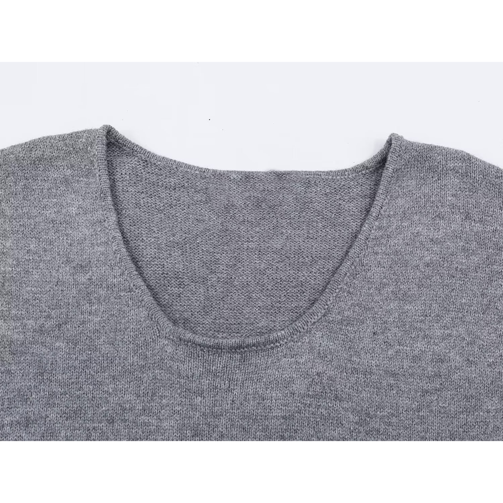 Women's O Neck short sleeved loose knit Shirt