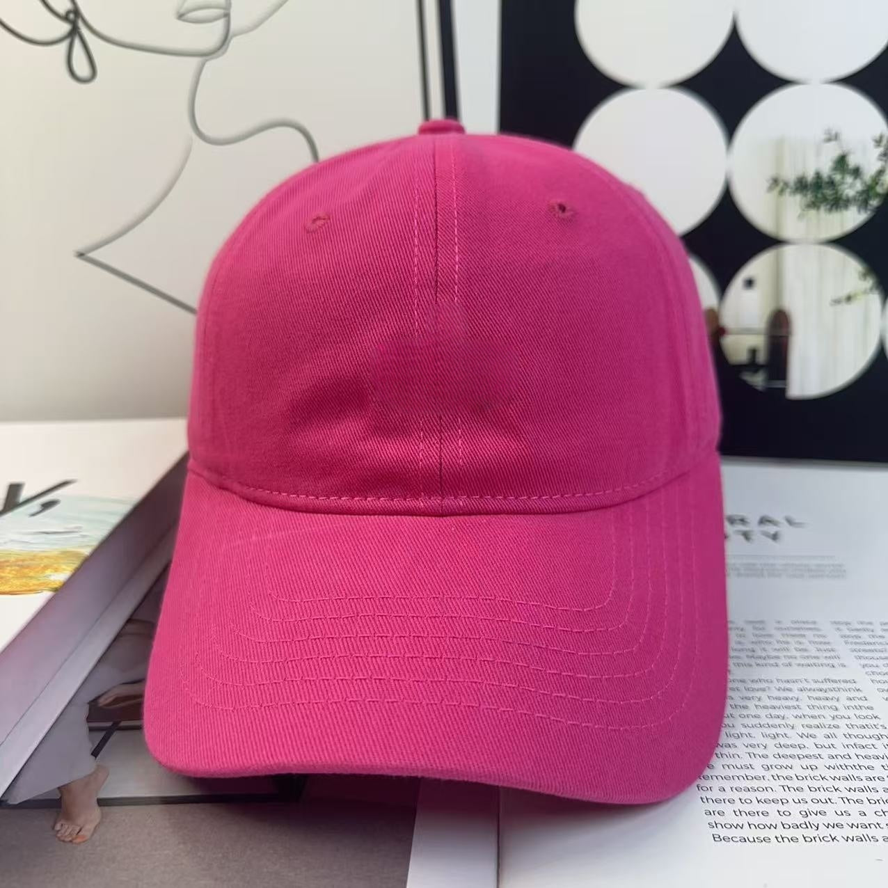 Men's and Women's Casual Joker Three-dimensional Letters Baseball Cap Big Head Wai Outdoor Cap.