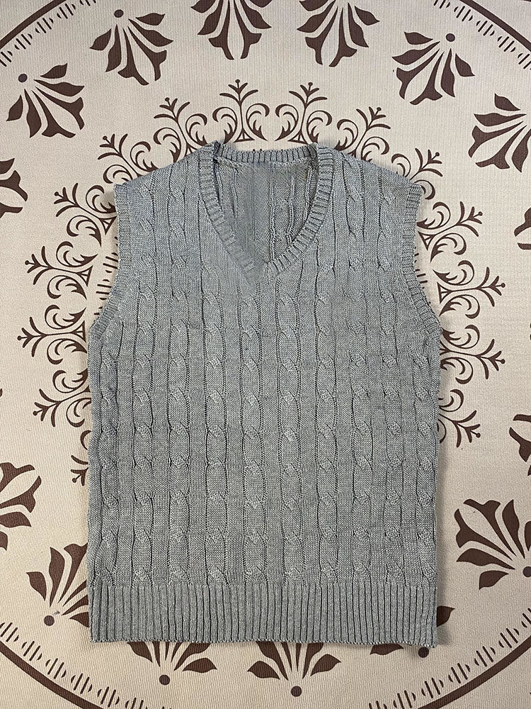 Women's embroidered V-neck vest knitted vest top