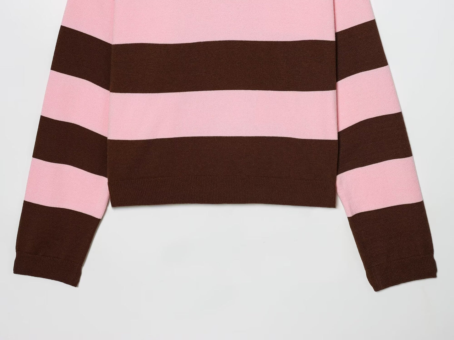 Women's soft texture striped knitted polo shirt