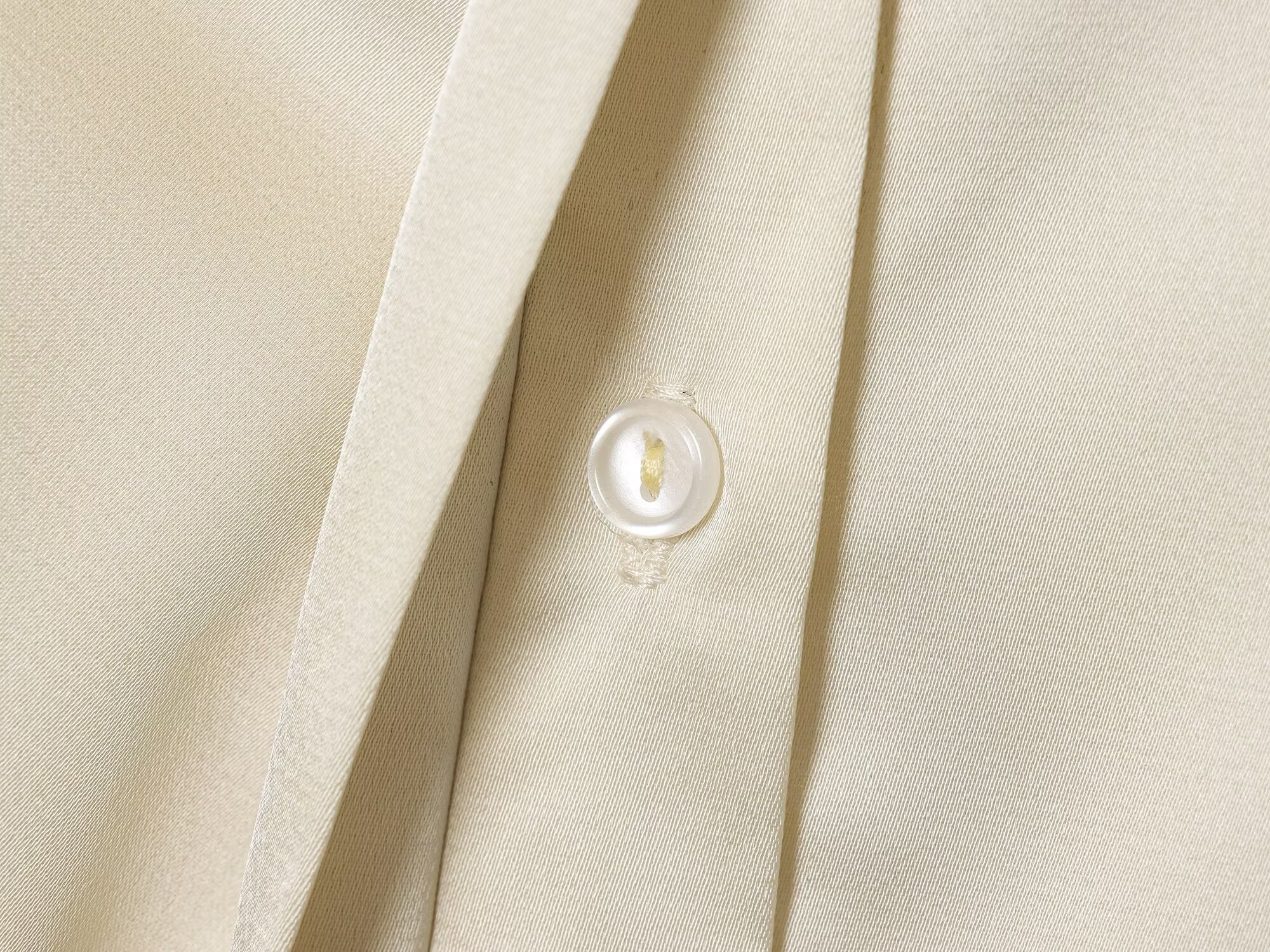 Women's new fashion knot decoration satin texture button up shirt