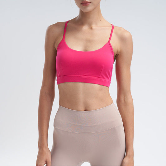 Women's New Casual Adjustable Nude Sports Vest with Chest Pad Sports Bra Yoga Clothes