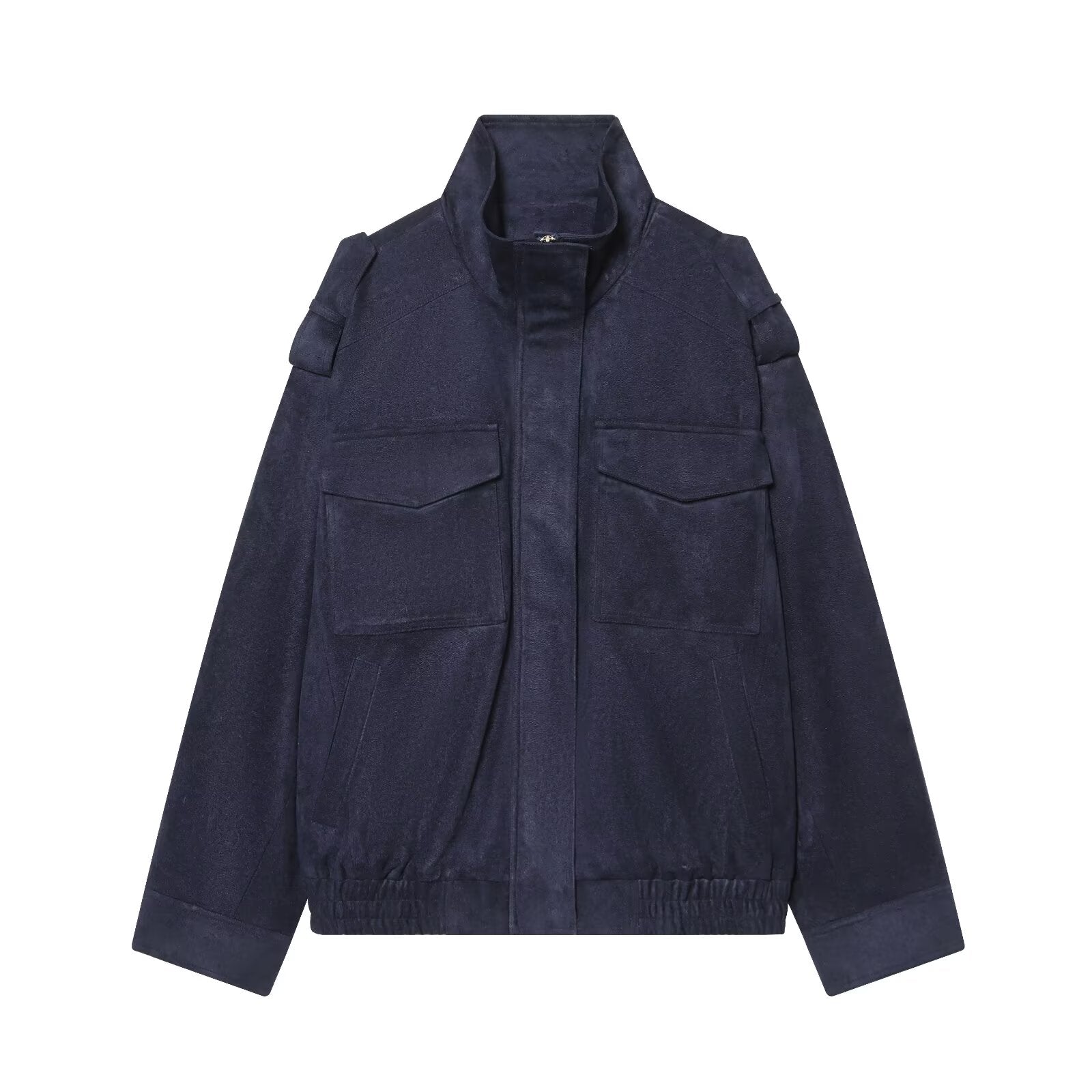 Women's stand collar suede textured jacket Coat