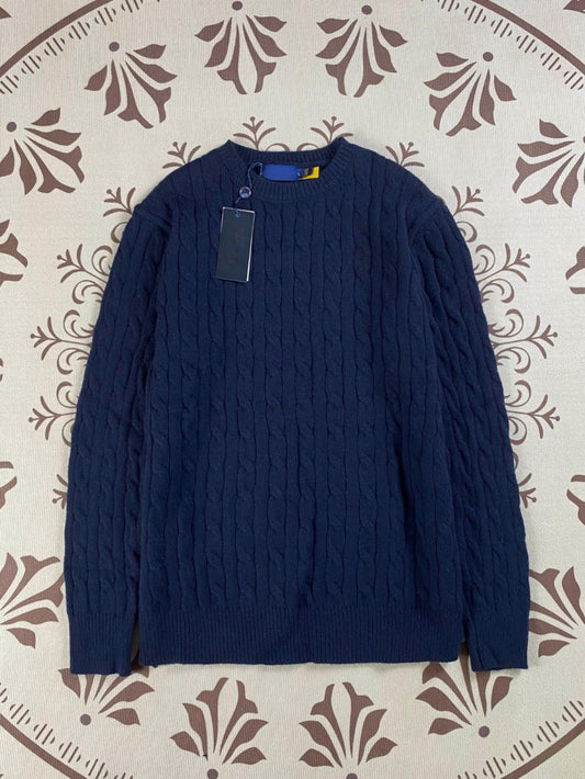 Men's and women's Joker Embroidery Knitted O-neck Sweater Knitwear