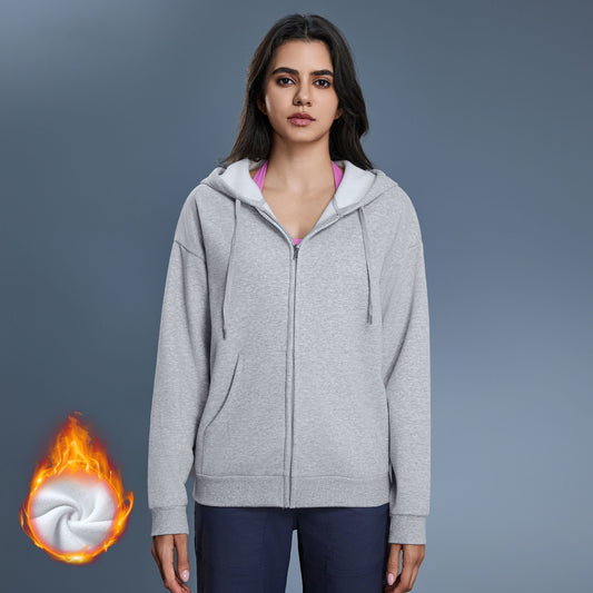 Women's new velvet hooded sweater coat