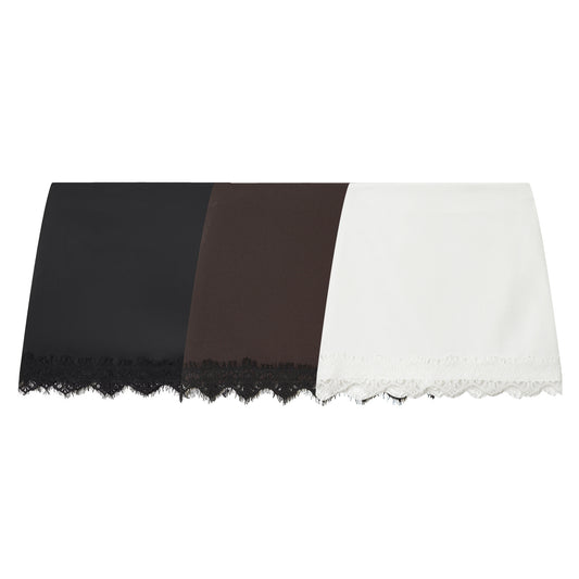 Women's lace hem slim Shorts Skirts