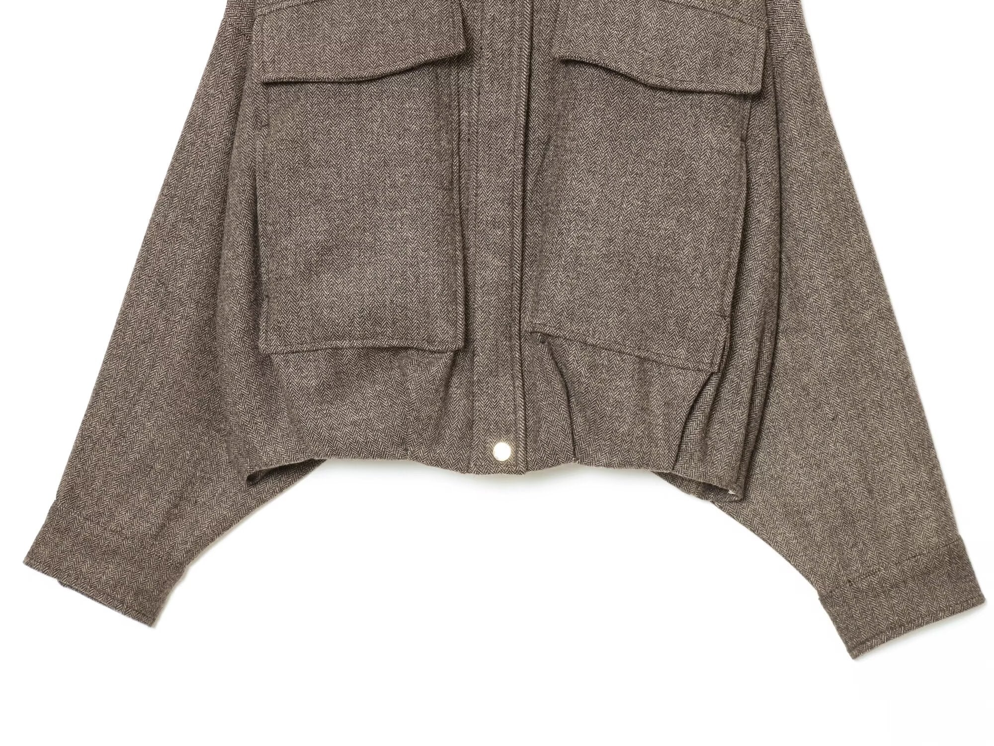 Women's casual stand collar herringbone pattern pilot jacket Coat