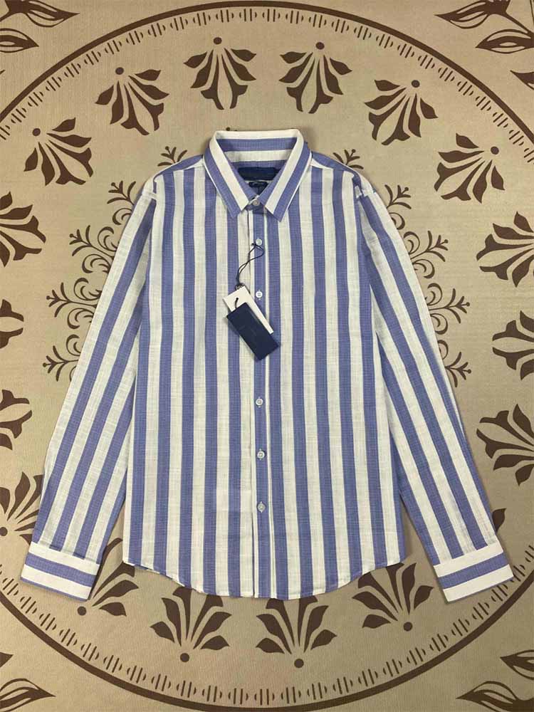 Women's New Casual Joker Spring and Summer Sun Protection Slub Cotton Embroidered Striped Long-sleeved Shirt