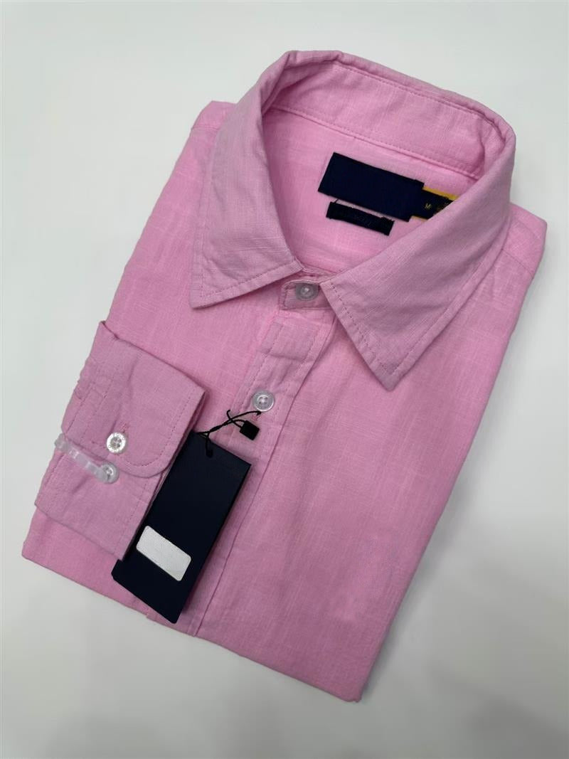 Men's and women's cotton and linen shirts loose long-sleeved shirts