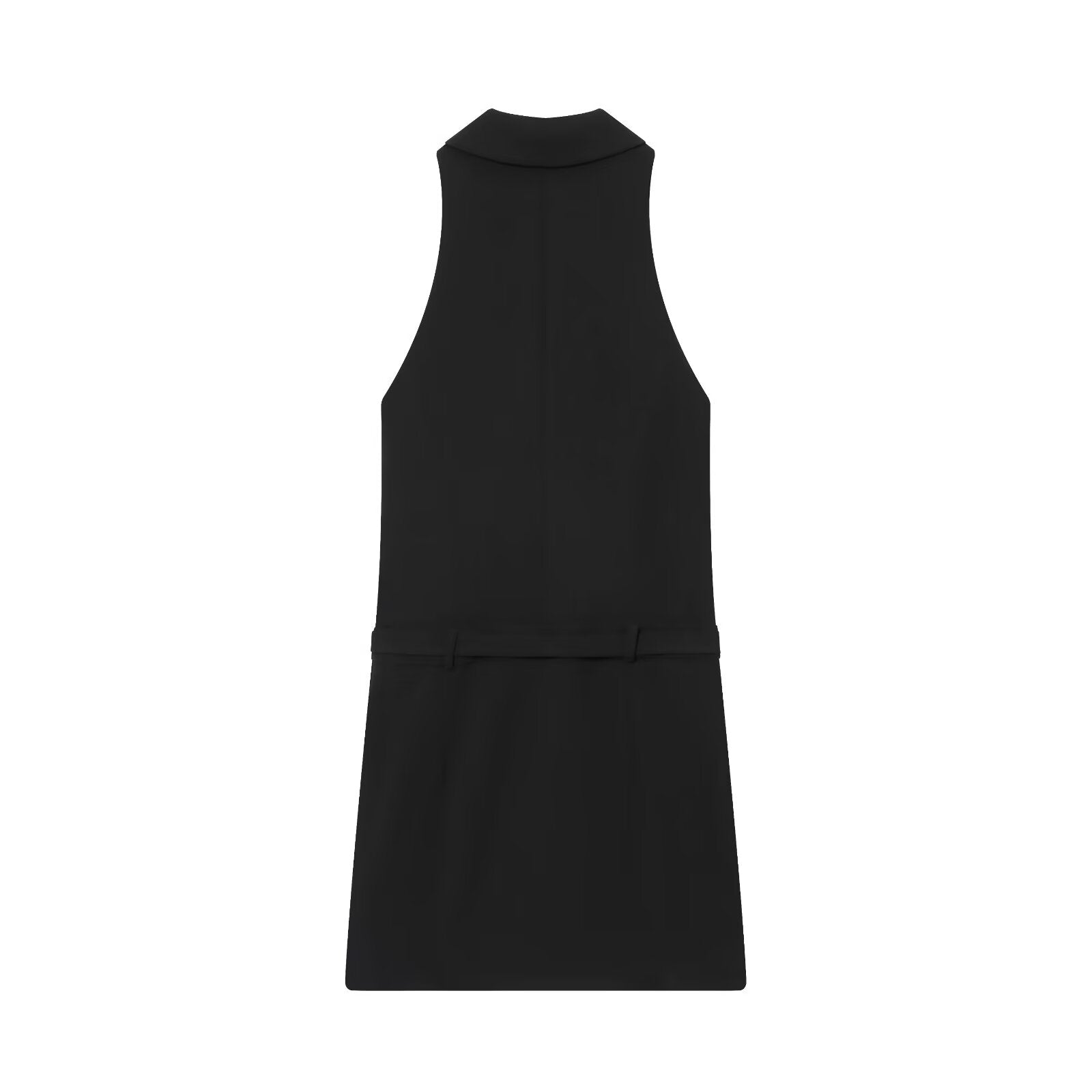 Women's with Belt sleeveless Blazer Coat effect mini dress