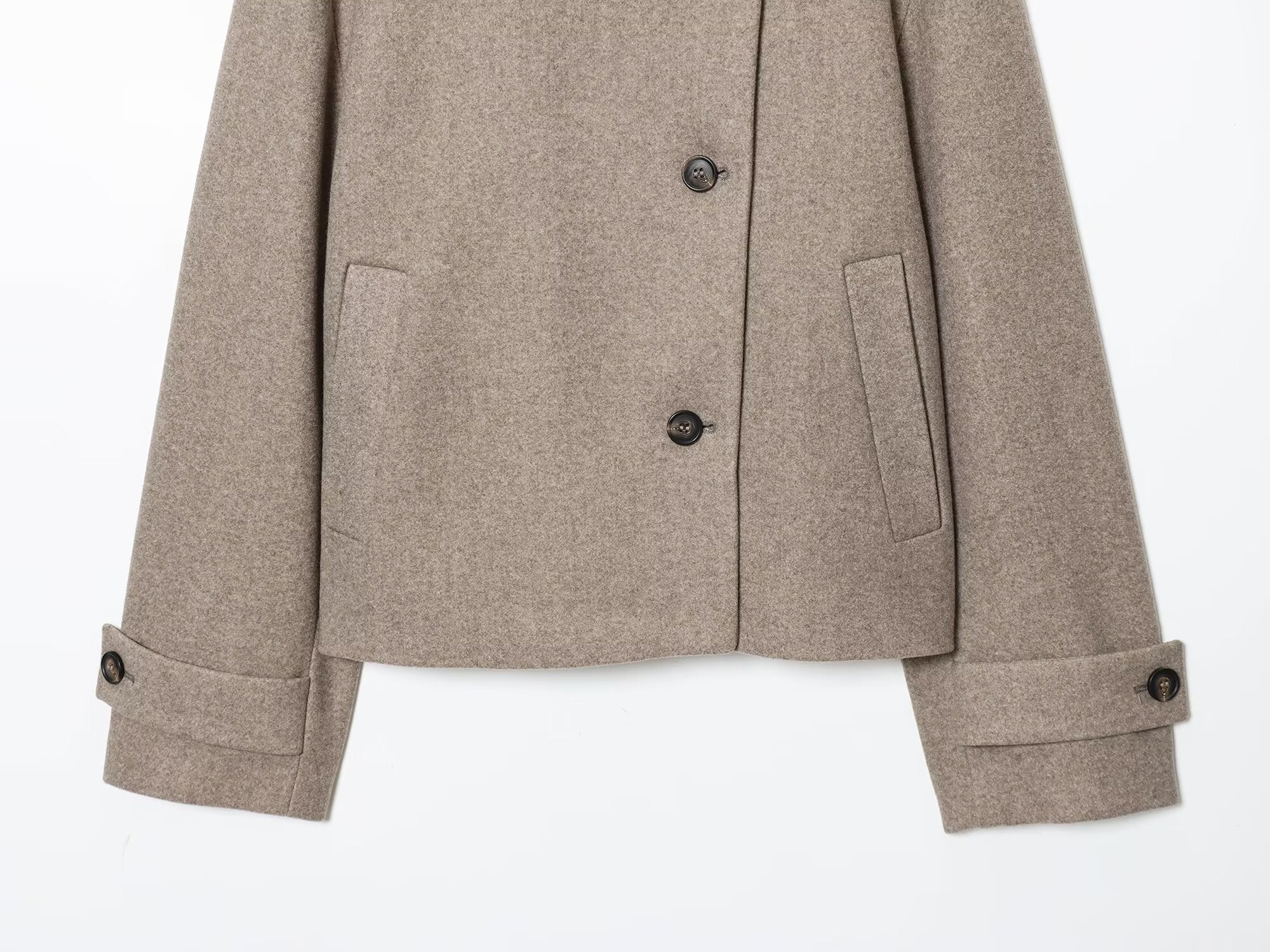 Women's loose standing collar warm woolen coat