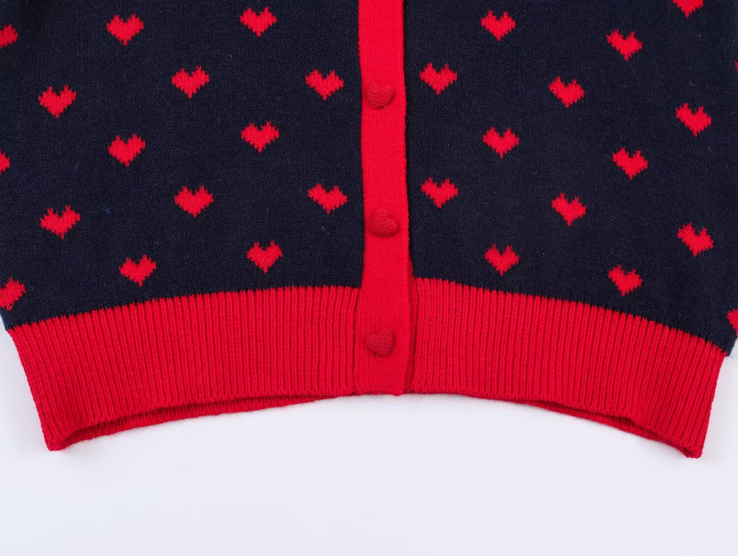 Women's short heart-shaped jacquard knitted Coat