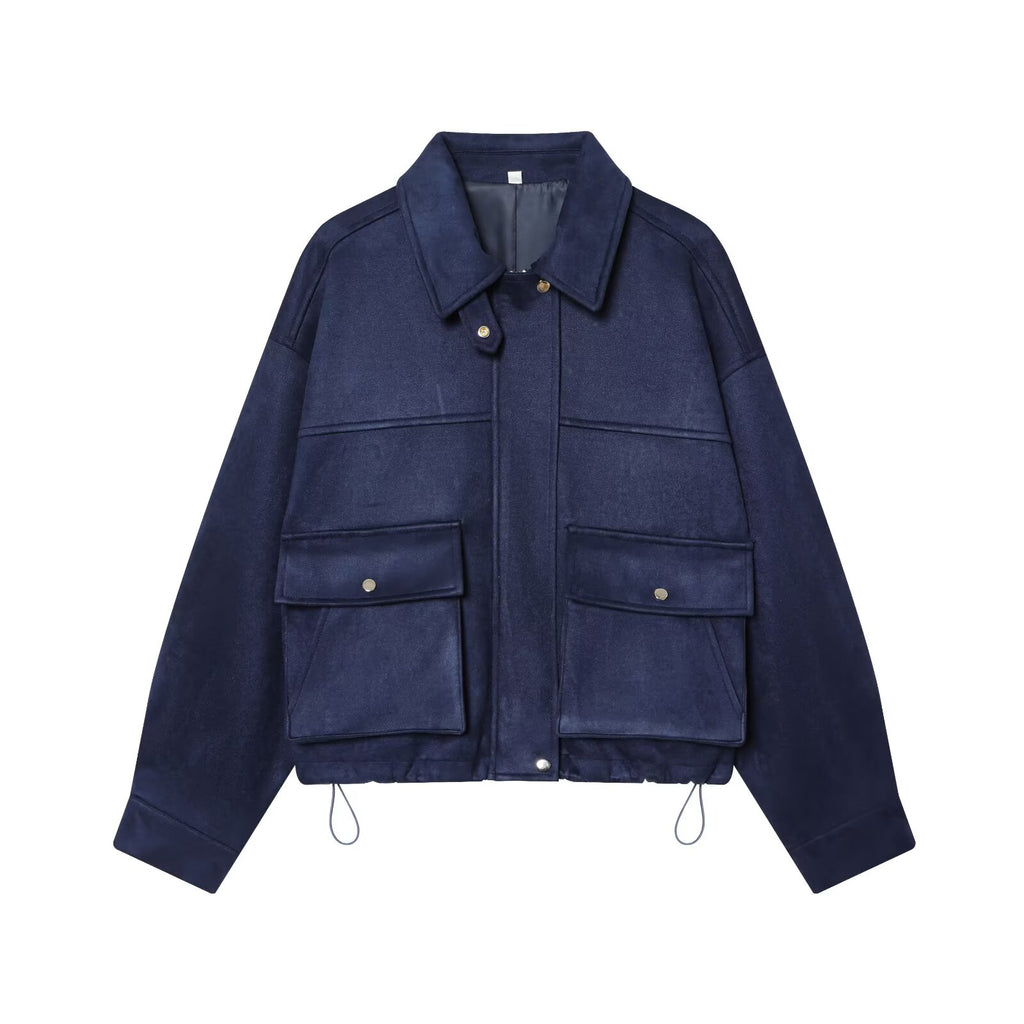 Women's suede Faux Leather pilot jacket Coat