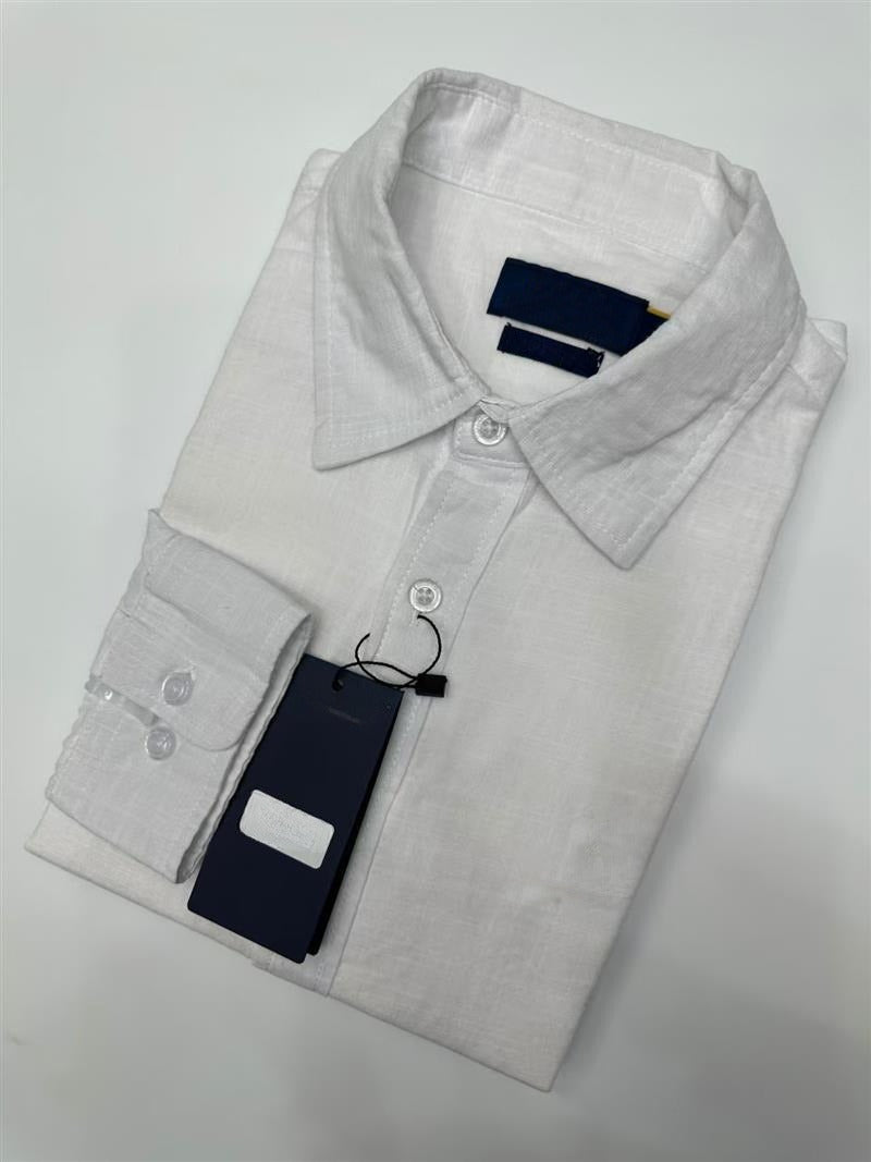 Men's and women's cotton and linen shirts loose long-sleeved shirts