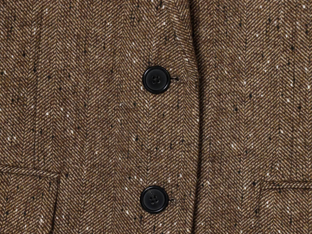 Women's loose blended herringbone diagonal Blazer Coat