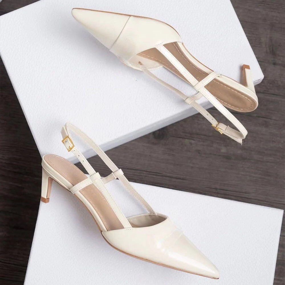 Women's new patent leather pointed high heels