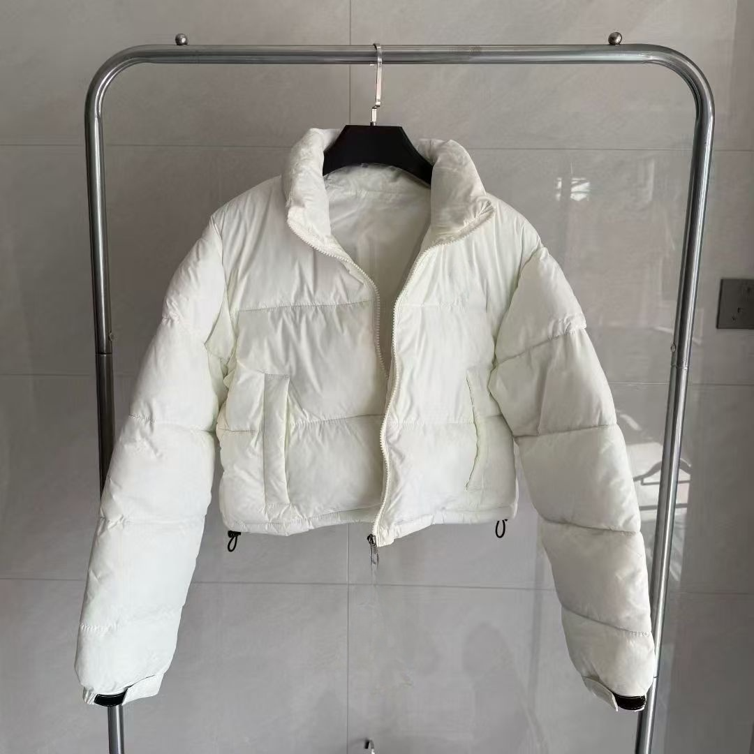 Women's new embroidery high waist short cotton-padded jacket